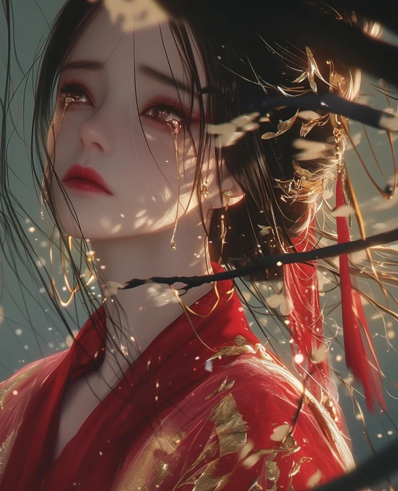 ảnh anime cổ trang nữ buồn 11