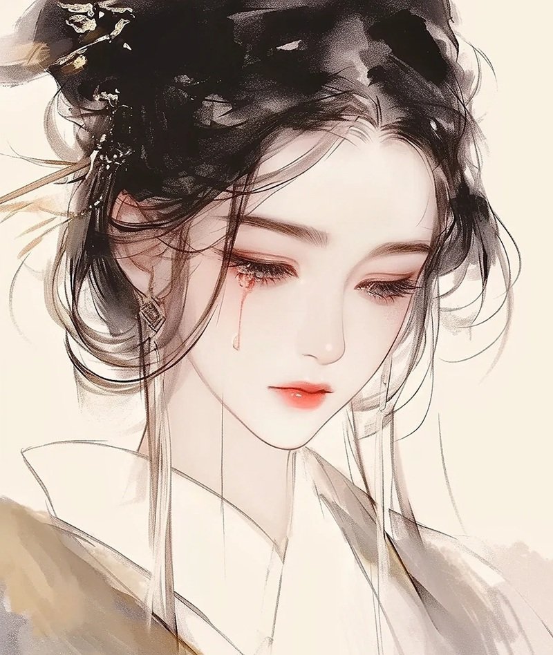 ảnh anime cổ trang nữ buồn 20