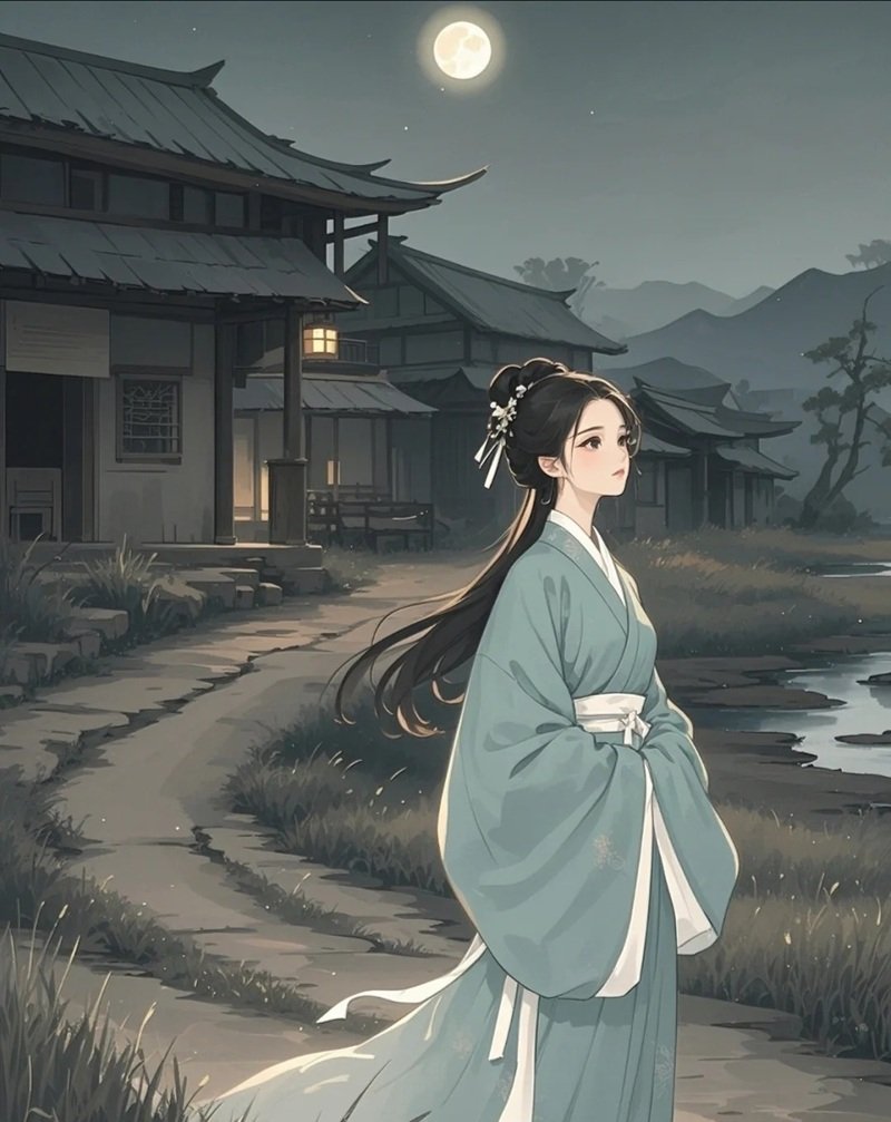 ảnh anime cổ trang nữ buồn 7