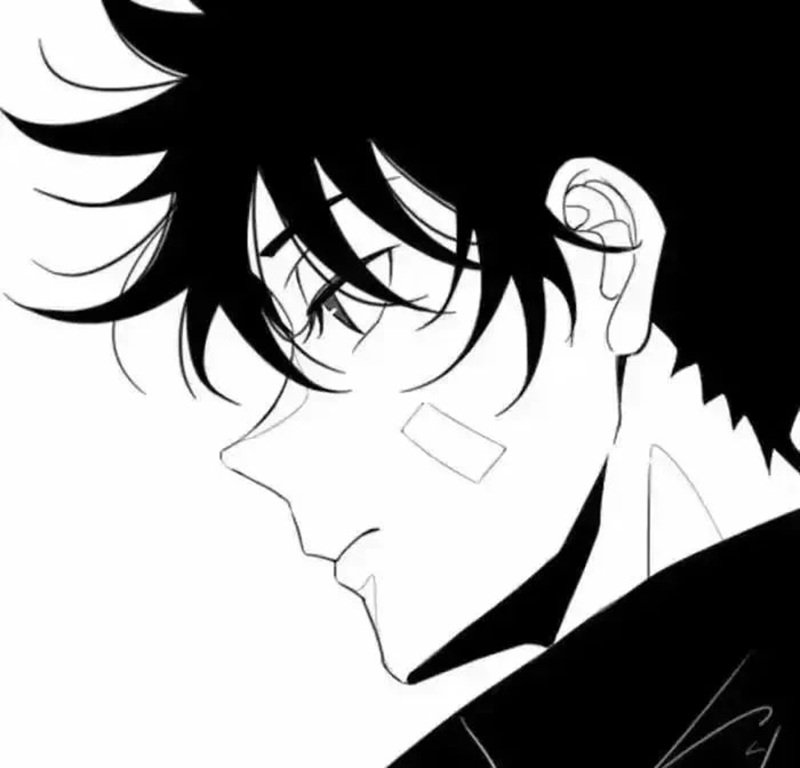 ảnh anime nam buồn đen trắng 36