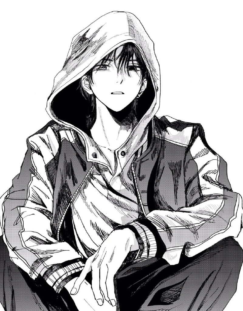ảnh anime nam buồn đen trắng 41