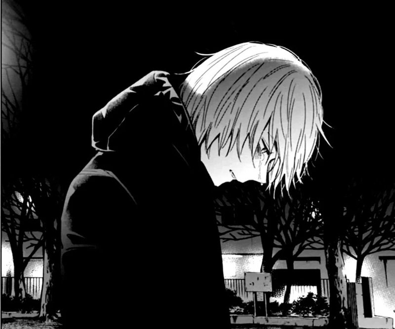 ảnh anime nam buồn đen trắng 6