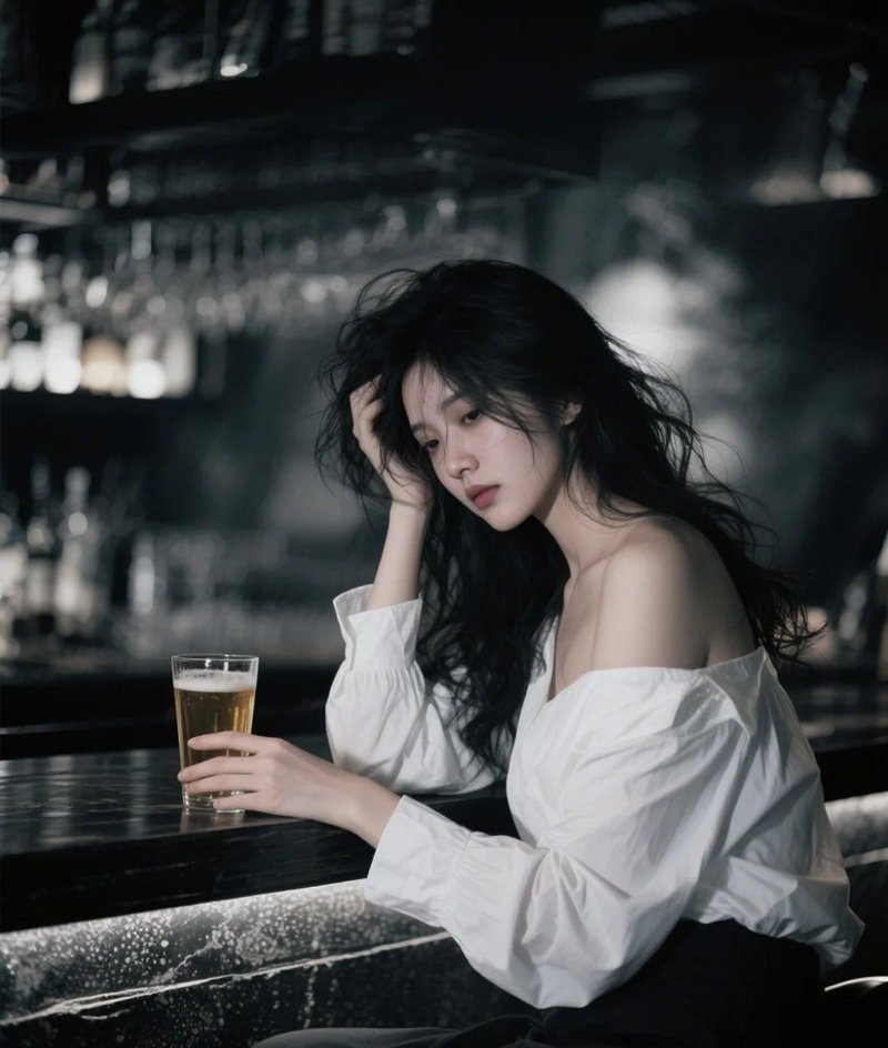 ảnh buồn uống bia một mình nữ 25
