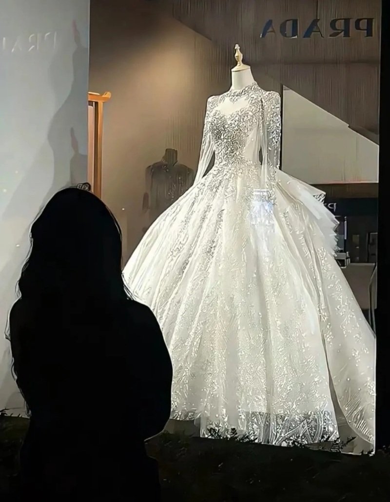 ảnh đứng nhìn váy cưới buồn 20