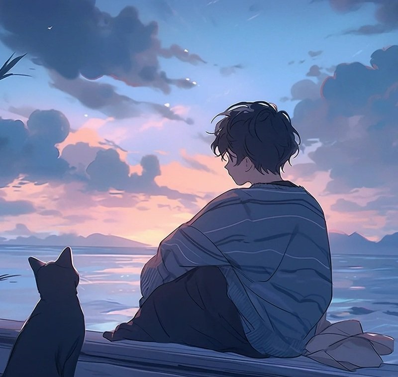 avatar ảnh anime nam buồn cô đơn 24