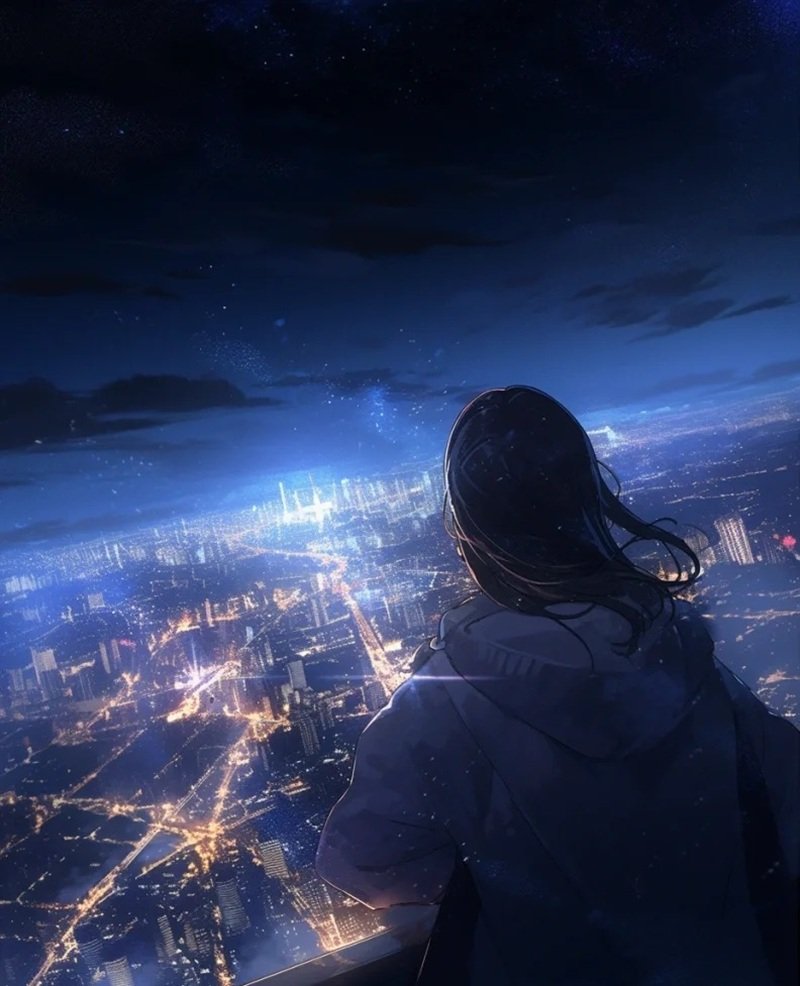 avatar ảnh cô gái buồn quay lưng anime 2