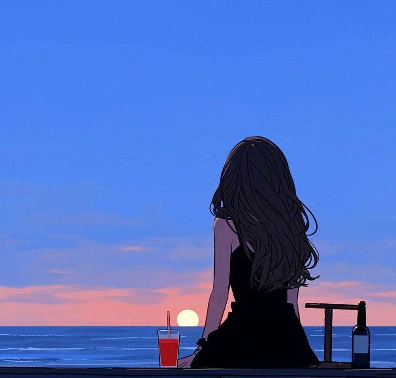 avatar ảnh cô gái buồn quay lưng anime 31