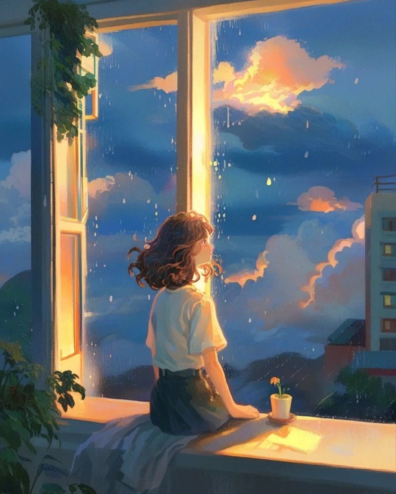 hình ảnh 1 mình ngồi buồn anime 27