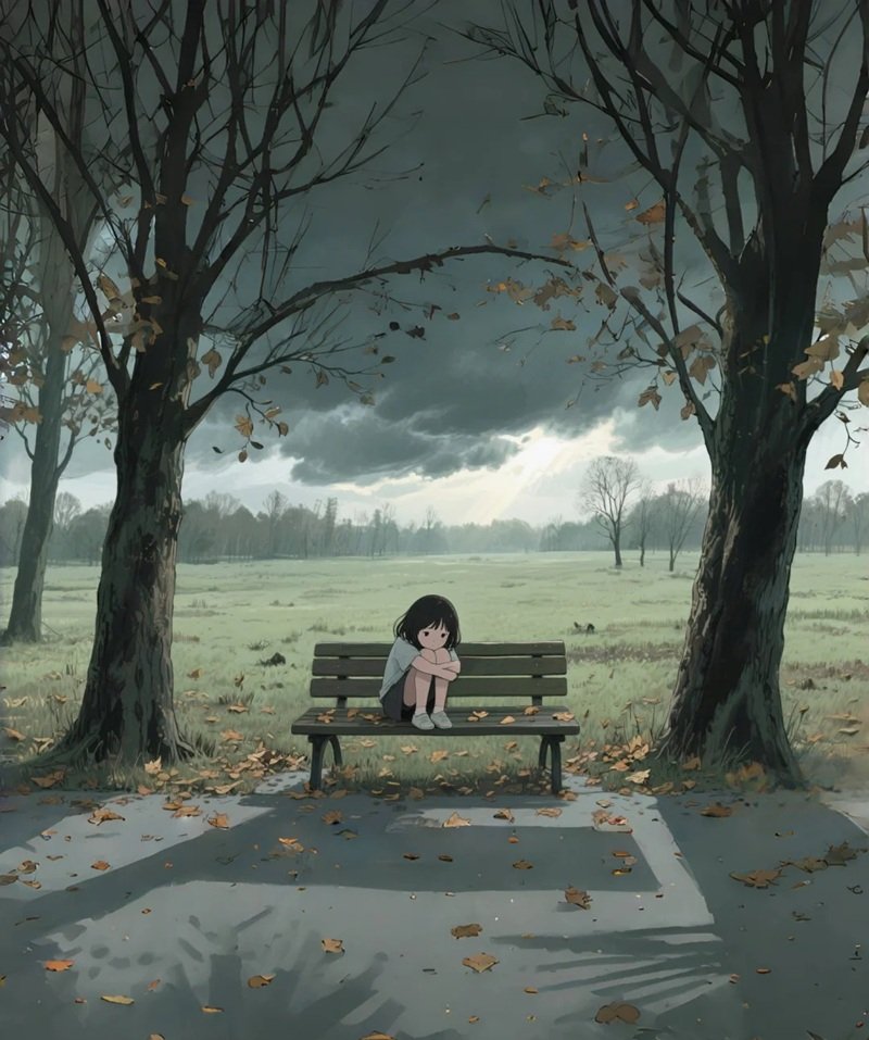 hình ảnh 1 mình ngồi buồn anime 36