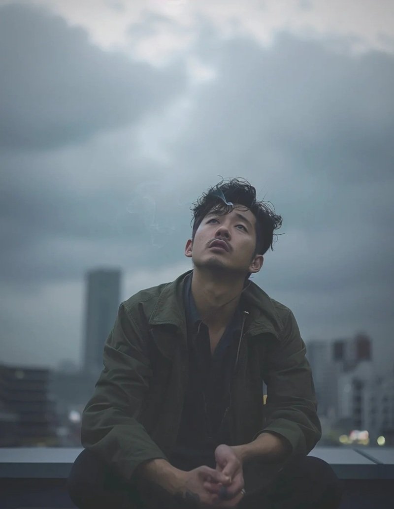 hình ảnh 1 mình ngồi buồn nam 36