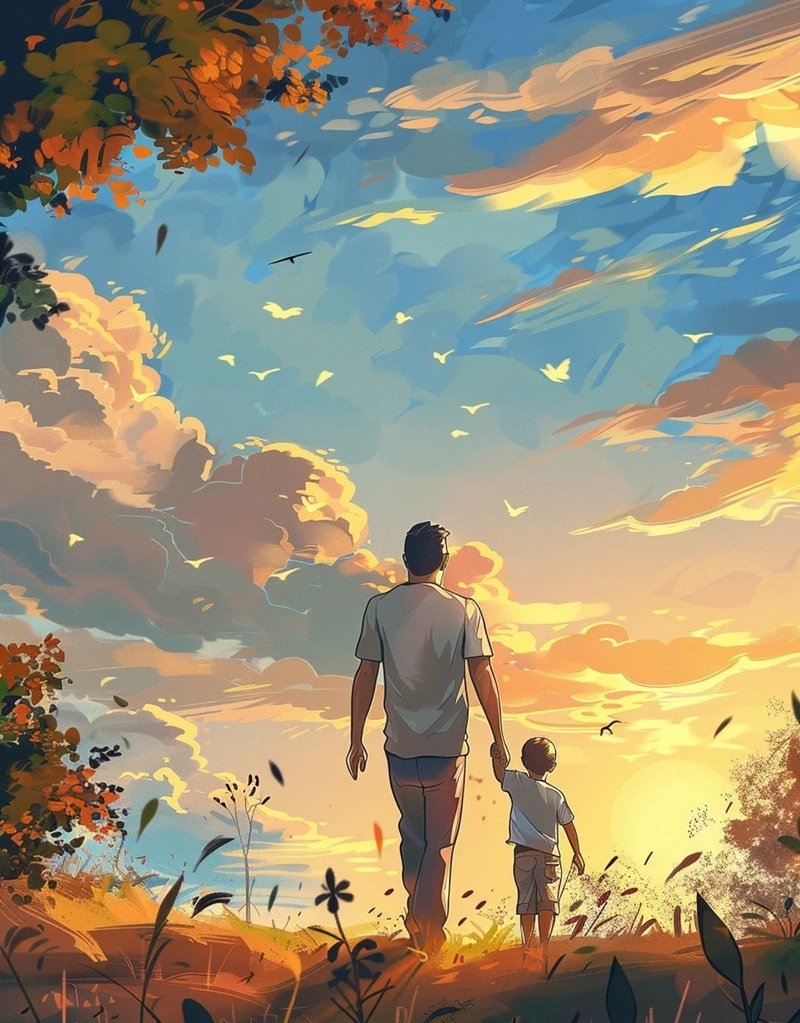 hình ảnh cha con buồn 30