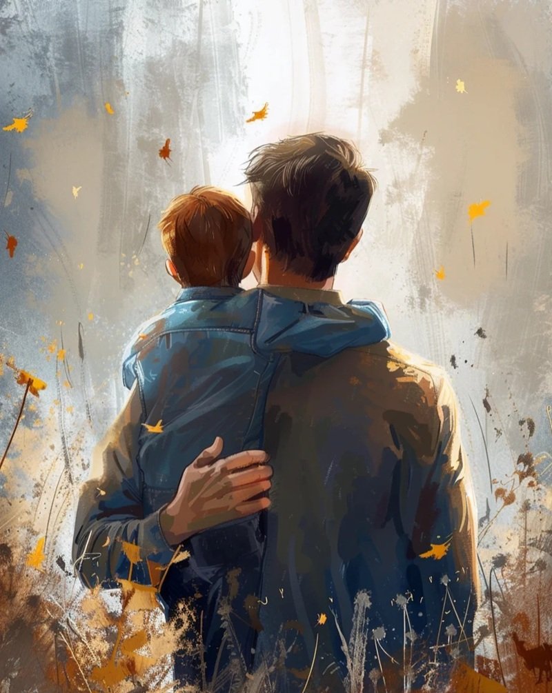 hình ảnh cha con buồn 32