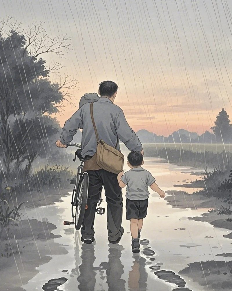 hình ảnh cha con buồn 37