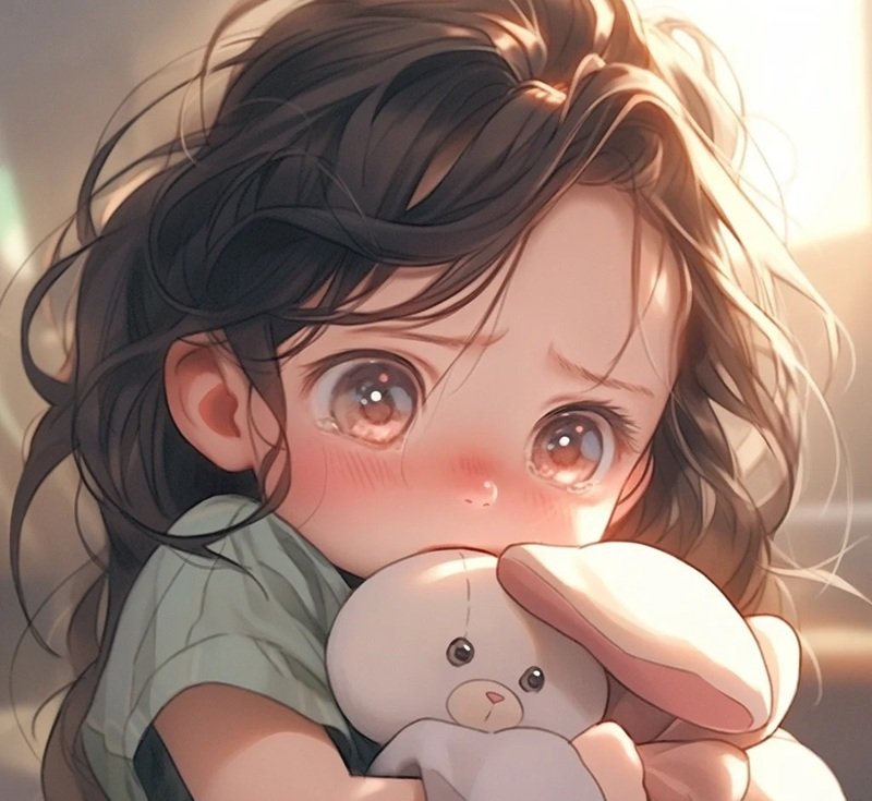 hình ảnh hoạt hình buồn cô đơn nữ 30