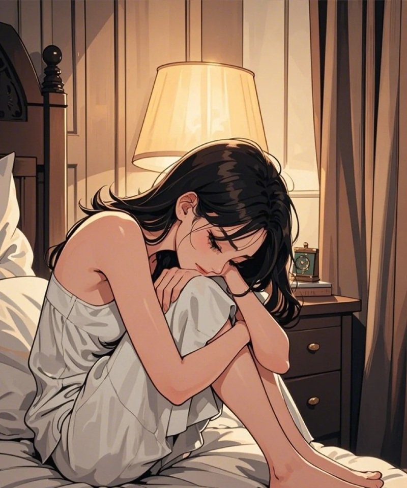 hình ảnh hoạt hình buồn cô đơn nữ 8