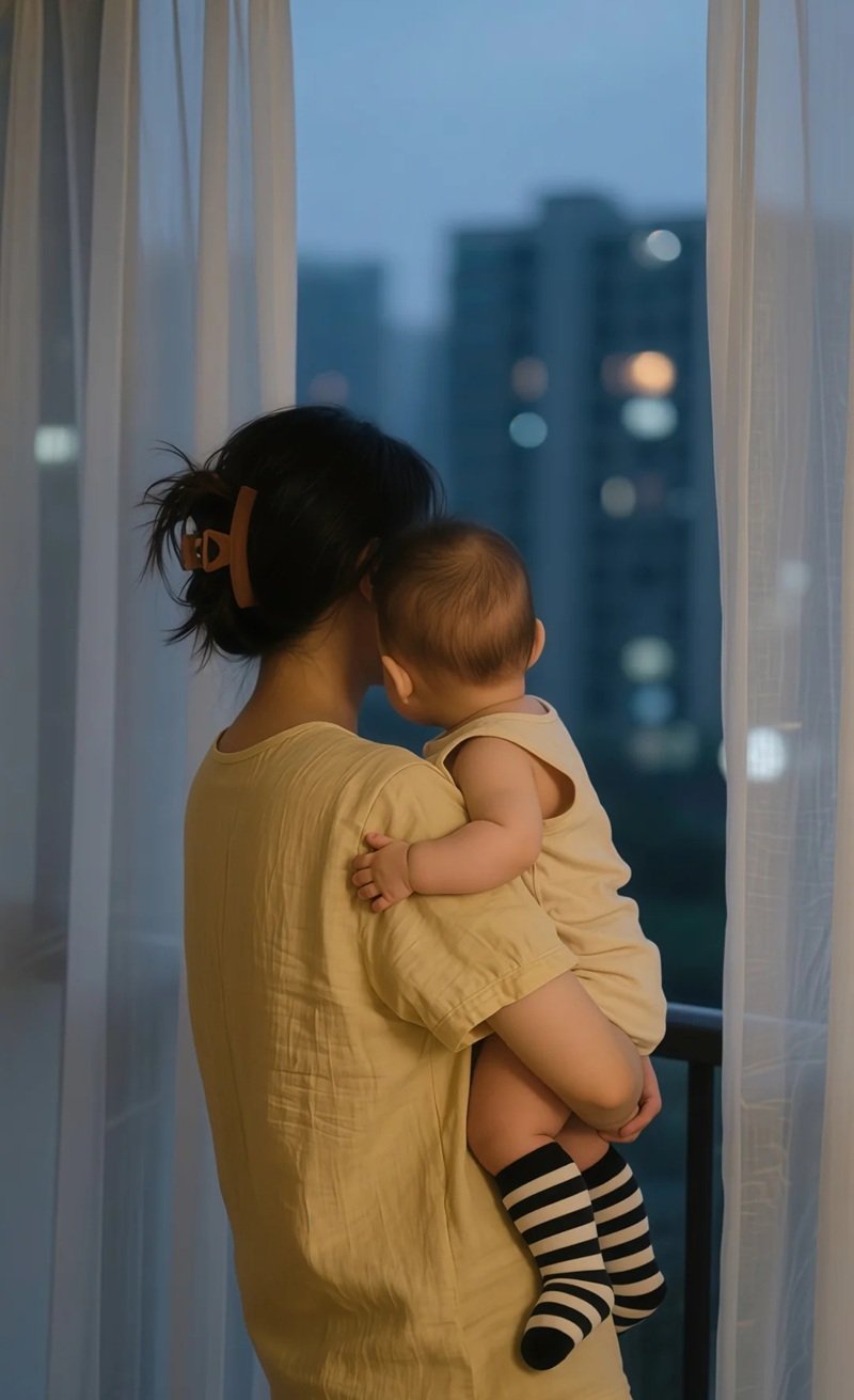 hình ảnh mẹ đơn thân buồn 13