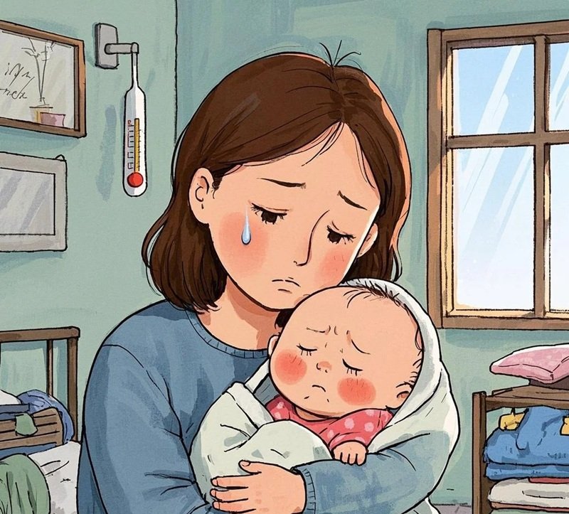 hình ảnh mẹ đơn thân buồn 16