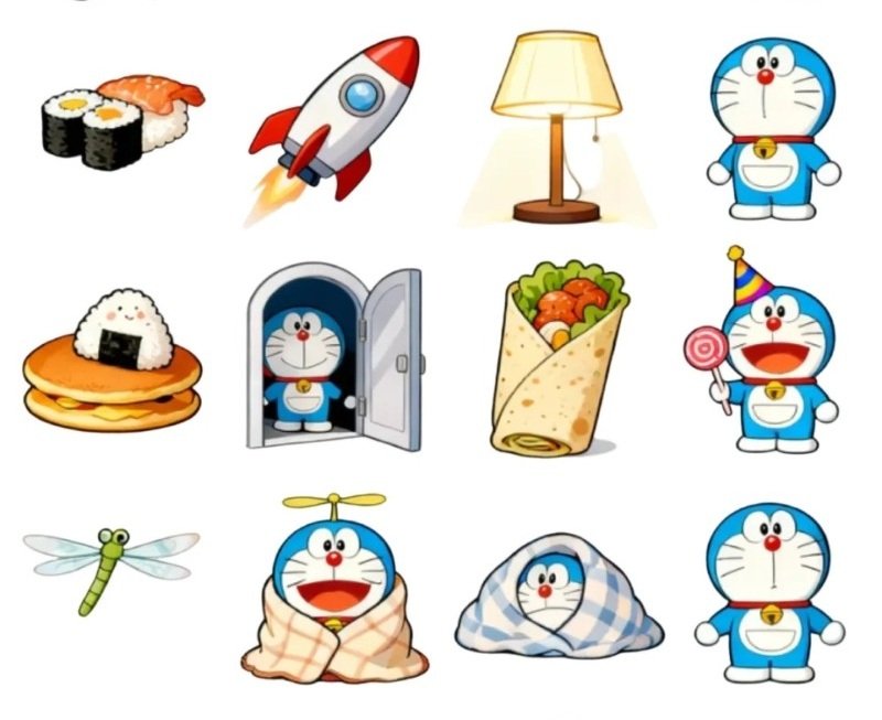bộ sticker doraemon