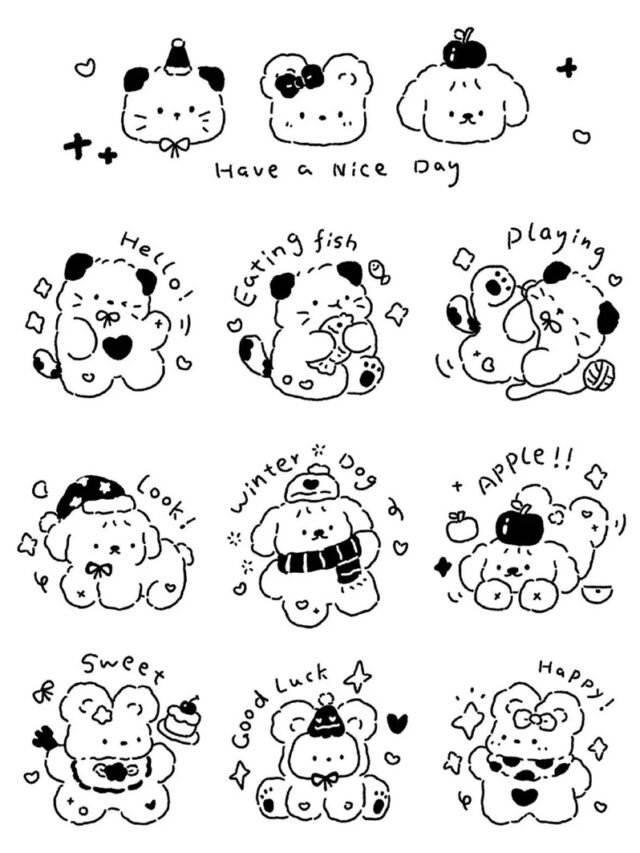 80+ Sticker trắng đen cute – Hoàn hảo cho mọi phong cách