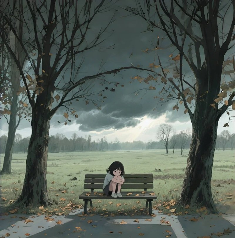 hình ảnh anime 1 mình ngồi buồn 20