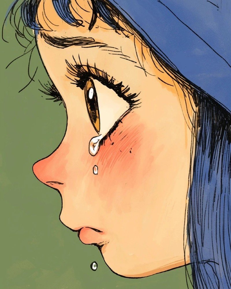 hình ảnh hoạt hình nữ buồn cô đơn 18