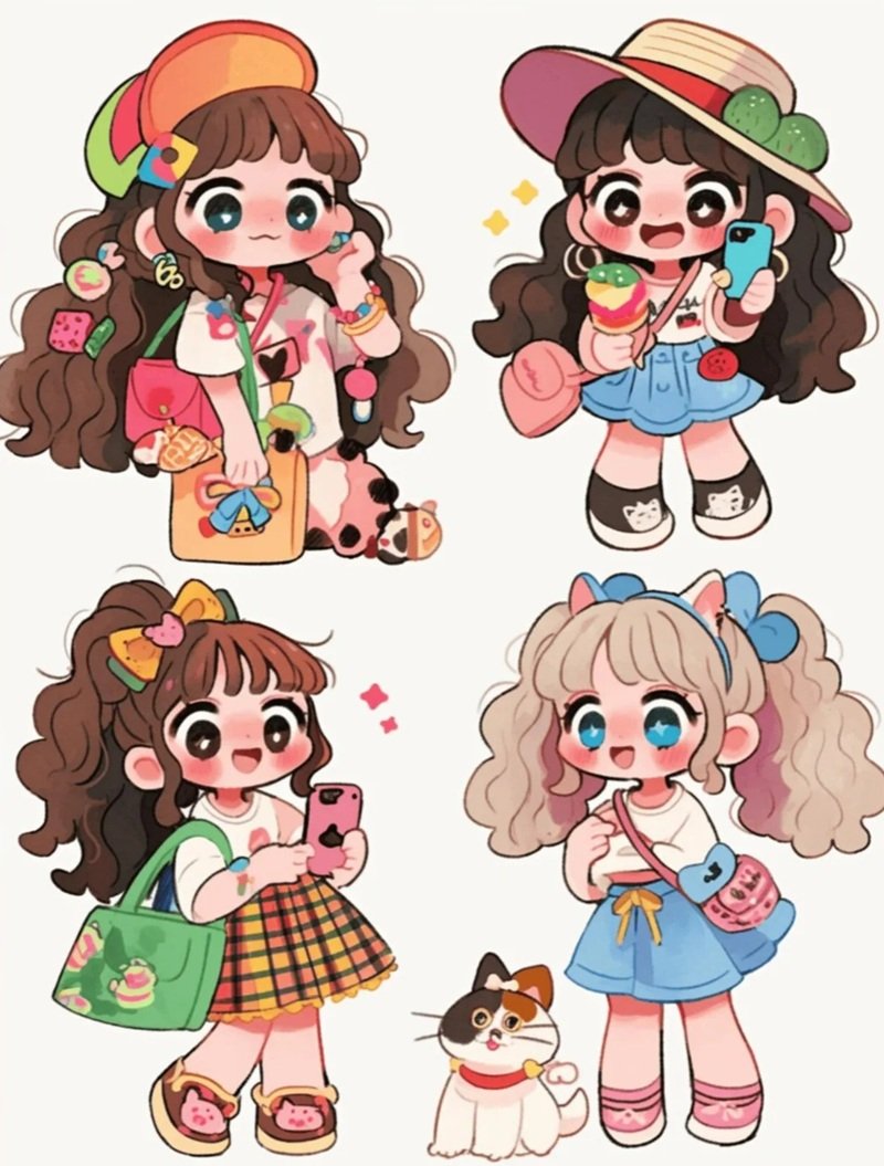 hình sticker cô gái cute 1