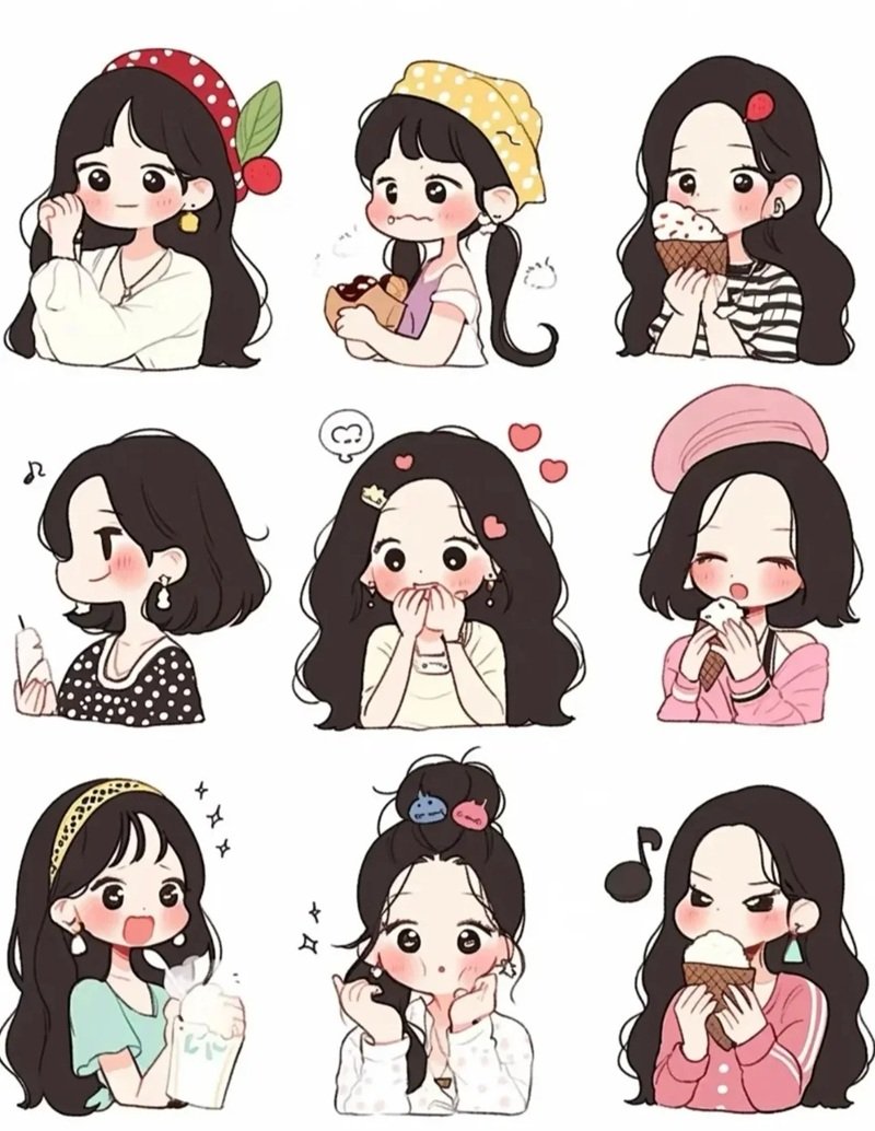 hình sticker cô gái cute 10