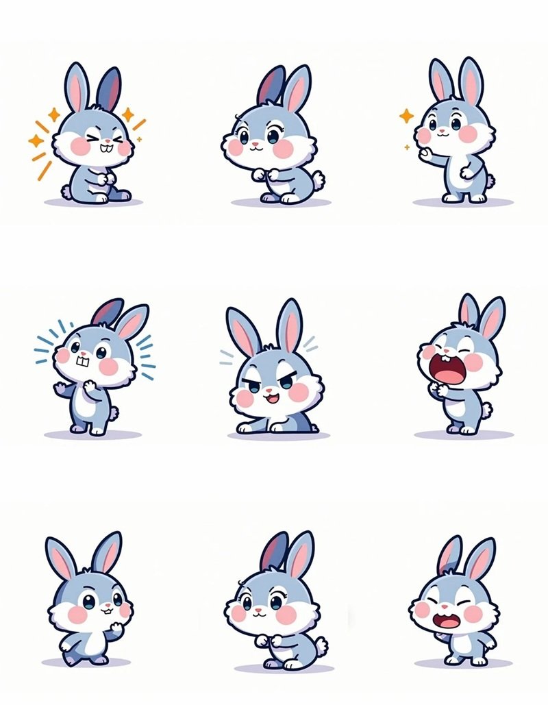 hình sticker thỏ cute