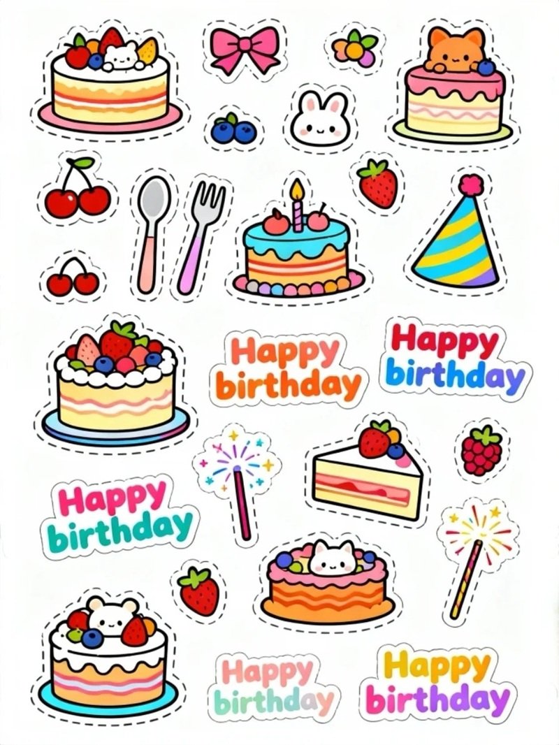 sticker bánh sinh nhật 15