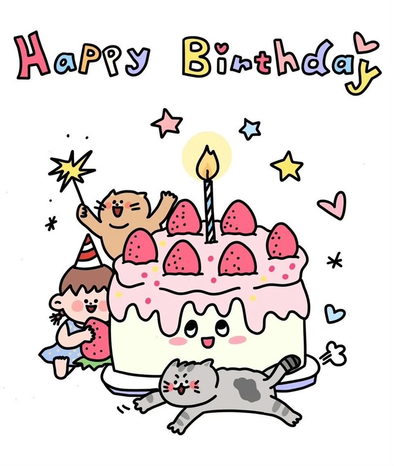 sticker bánh sinh nhật 25