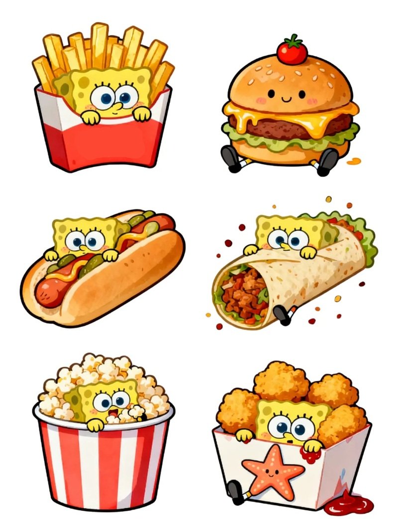 sticker đồ ăn vặt 3