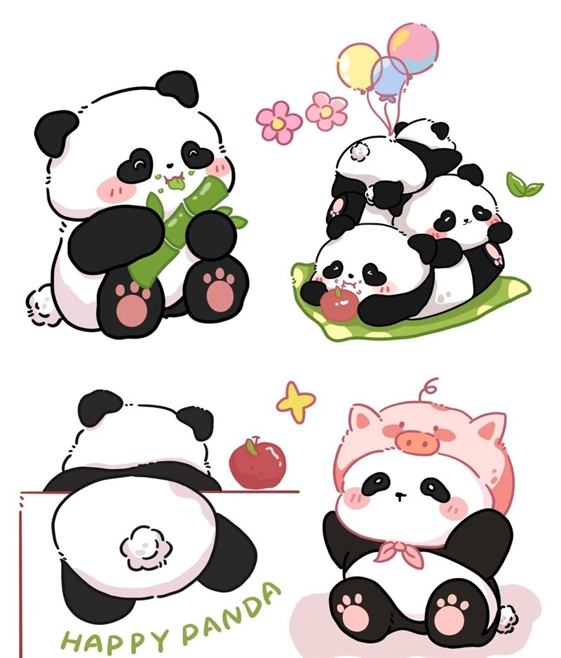 sticker gấu trúc 11