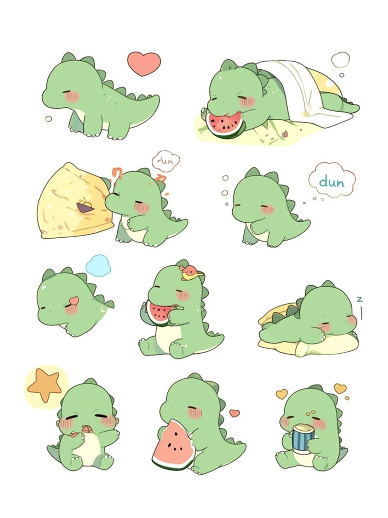 sticker khủng long 24