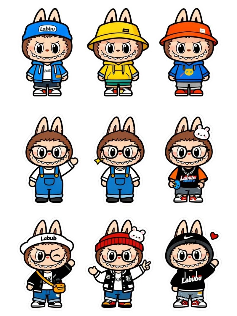 sticker labubu 17