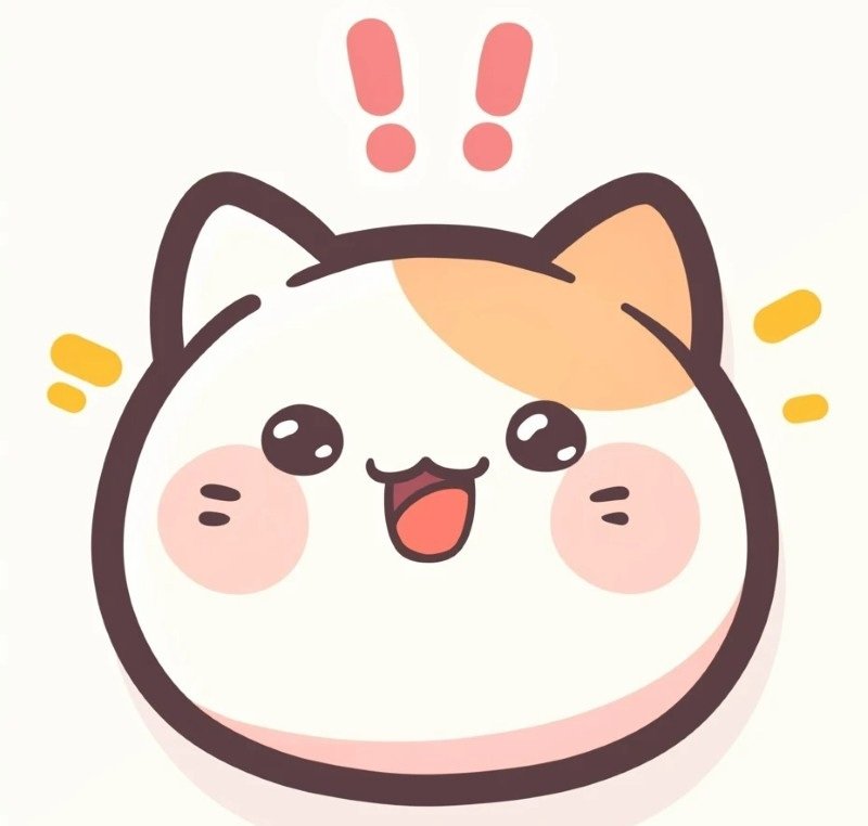 sticker mèo chấm than