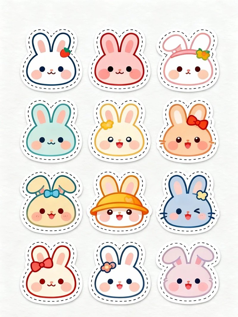 sticker thỏ cute 1
