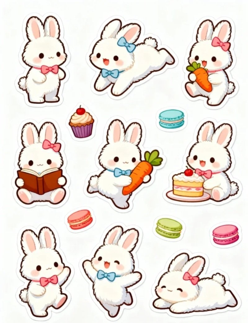 sticker thỏ cute 10