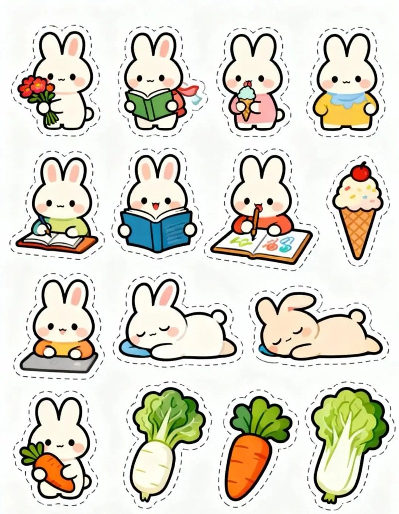 sticker thỏ cute 15