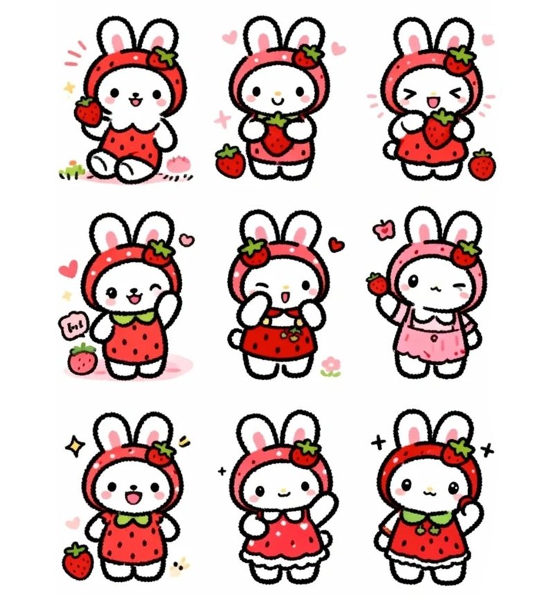 sticker thỏ cute 20