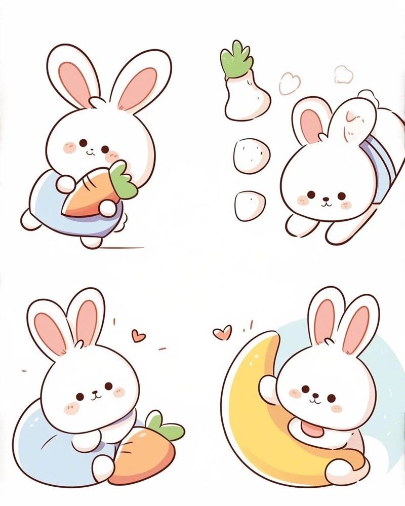 sticker thỏ cute 29