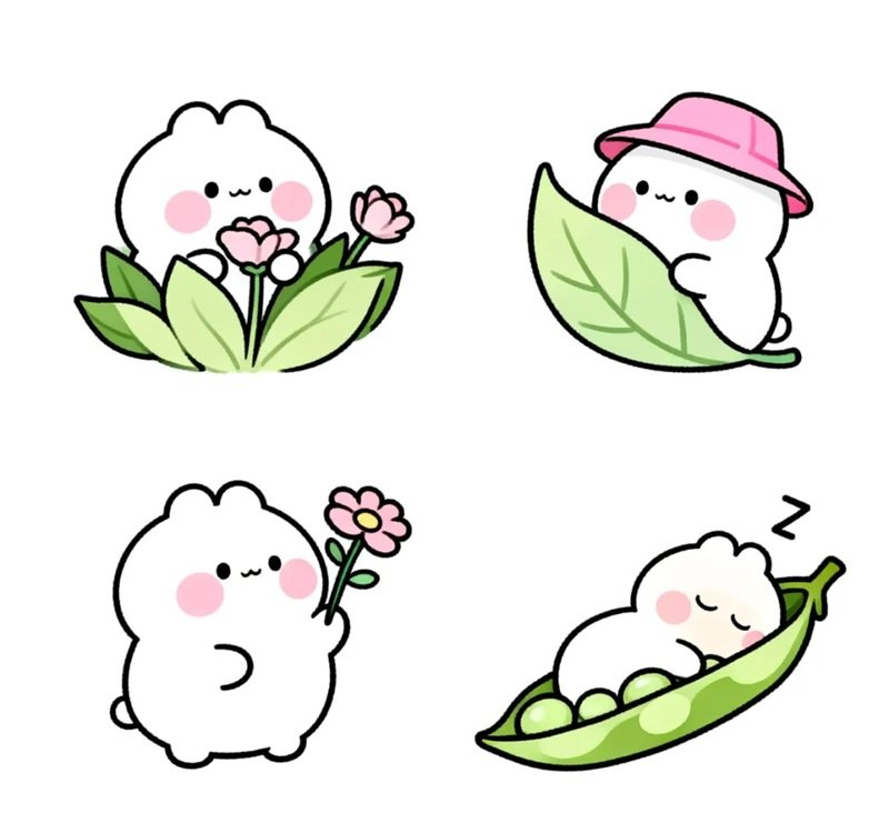 sticker thỏ cute 32