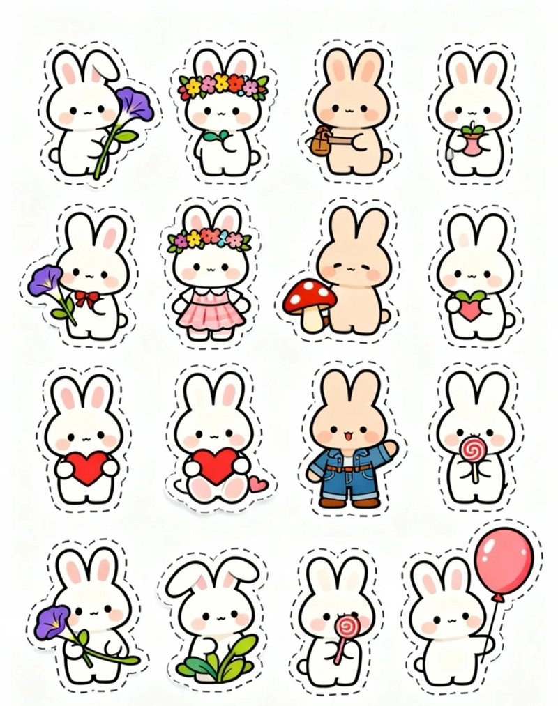 sticker thỏ cute 37