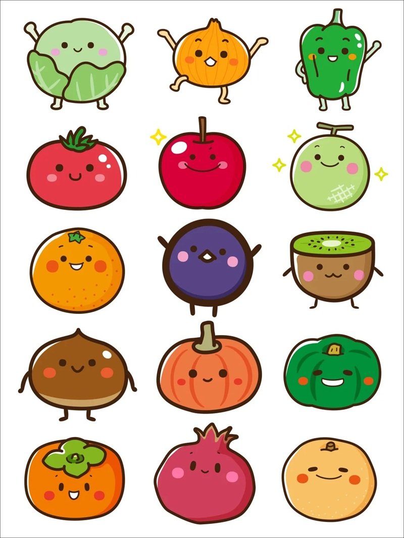 sticker trái cây 36