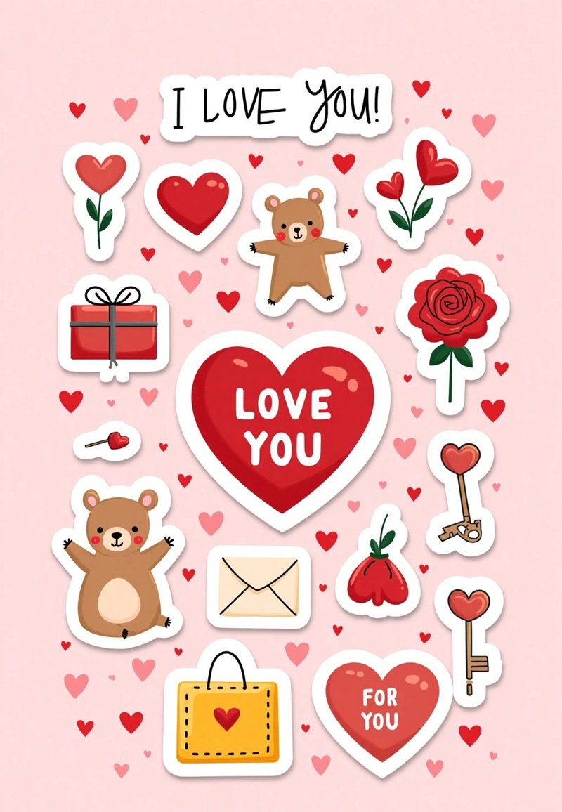 sticker trái tim 23