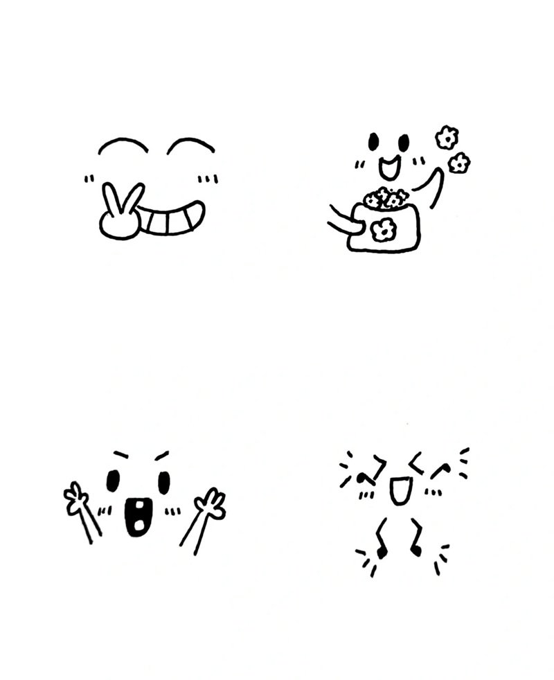 sticker trắng đen cute 1