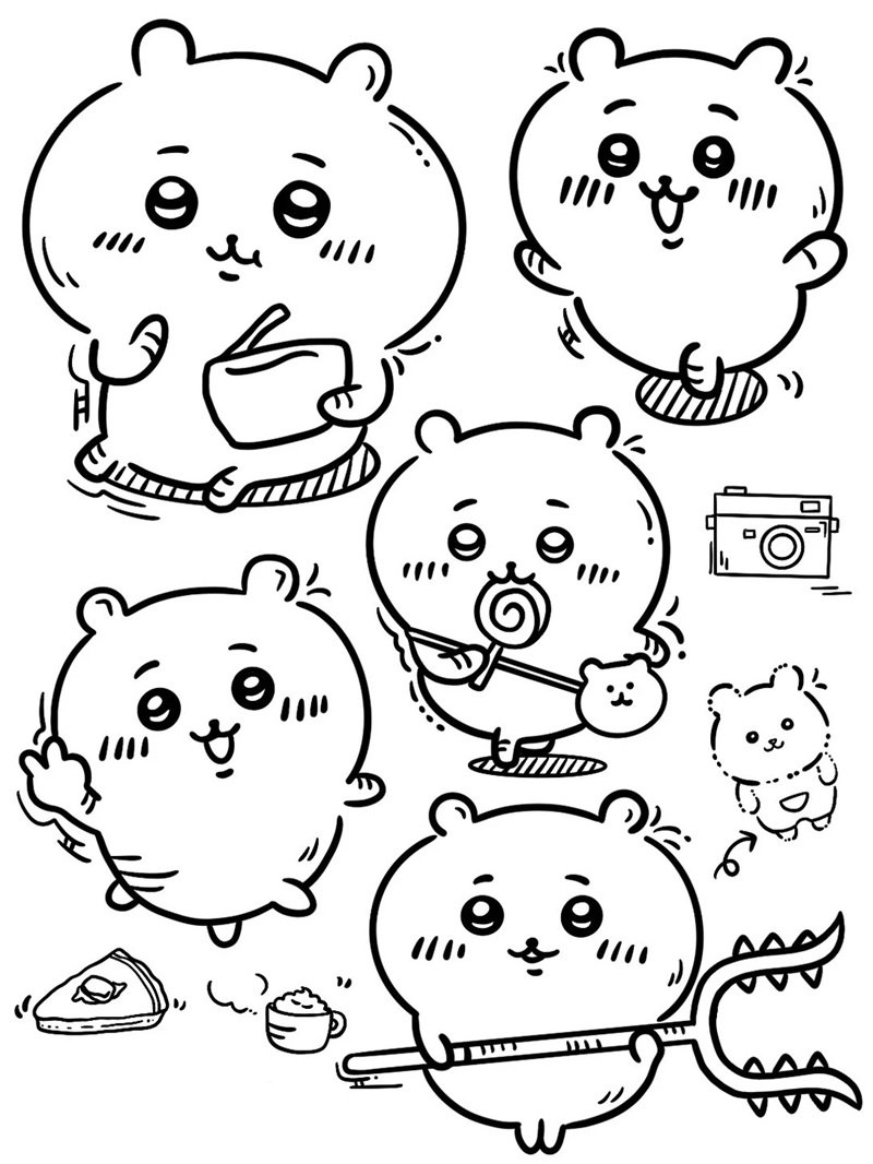 sticker trắng đen cute 14