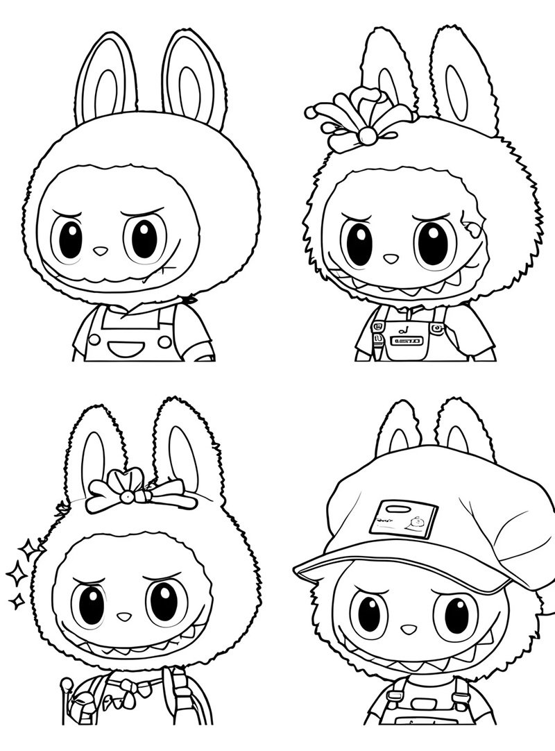 sticker trắng đen cute 23