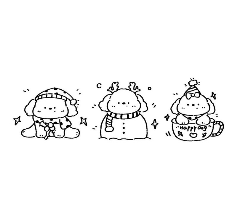 sticker trắng đen cute 28