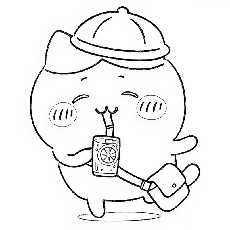 sticker trắng đen cute 30