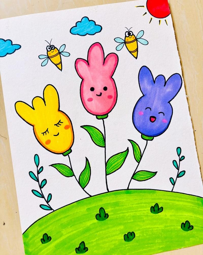 vẽ tranh ý tưởng trẻ thơ lớp 1 14